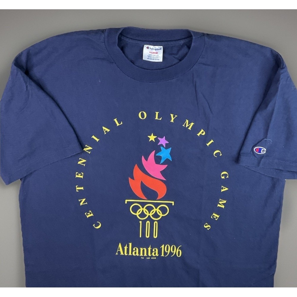 Atlanta Olympic Games T Shirt Mens XL Champion Centennial Games USA 1996 Vintage